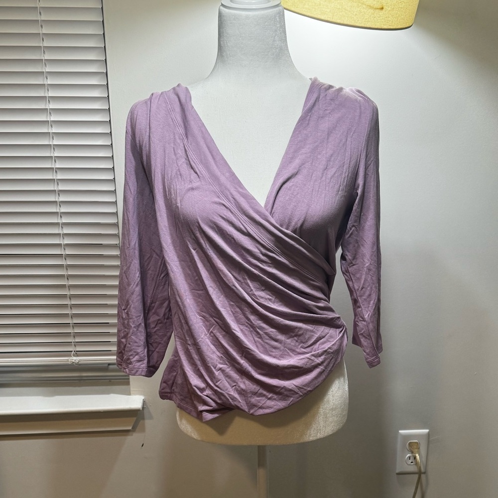 Lauren Ralph Lauren Surplice Jersey Top - Scottish Primrose